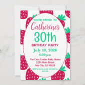 Invitation Motif de fraises mini mignonne, 30e anniversaire (Devant)