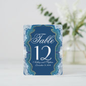 Invitation Motif de géode d'agate élégant joli bleu sarcelle (Debout devant)