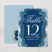 Invitation Motif de géode d'agate élégant joli bleu sarcelle (Devant / Derrière)