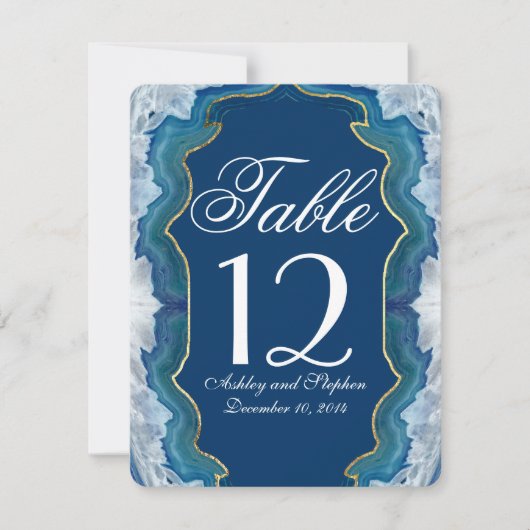 Invitation Motif de géode d'agate élégant joli bleu sarcelle (Devant)