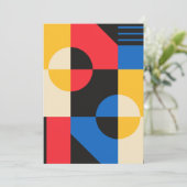 Invitation Motif de géométrie Bauhaus (Debout devant)