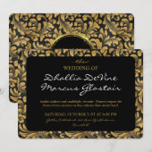 Invitation Motif de goth noir et or (Devant / Derrière)