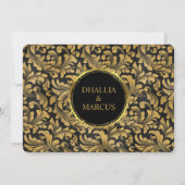 Invitation Motif de goth noir et or (Dos)