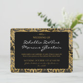 Invitation Motif de goth noir et or (Debout devant)