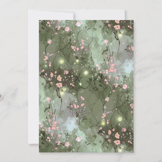 Invitation Motif de jardin enchanté Sweet 16 rose ID1163 (Dos)