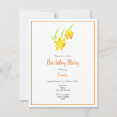Invitation Motif de jonquille aquarelle (Devant)