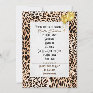 Invitation Motif de la fête d'anniversaire Leopard