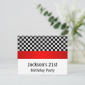 Invitation Motif de la fête d'anniversaire Red & White Check (Debout devant)
