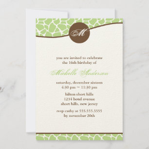 Invitation Motif de la Girafe verte