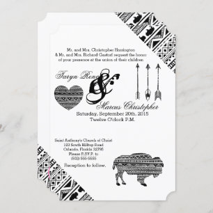Invitation Motif de la tribu Boho Buffalo 5x7