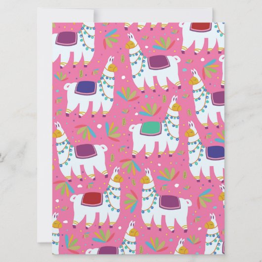 Invitation Motif de lama mignon (Devant)
