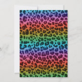 Invitation motif de léopard arc-en-ciel de nom personnalisé (Dos)