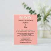 Invitation Motif de l'Étoile blanche Saumon orange Mariage (Debout devant)