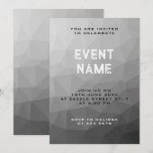 Invitation Motif de maillage géométrique gris (Devant / Derrière)