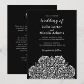 Invitation Motif de mandala géométrique classique pour mariag (Devant / Derrière)