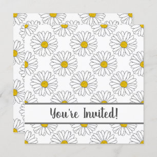 Invitation Motif de marguerite blanche et de margu