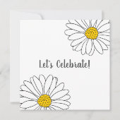 Invitation Motif de marguerite blanche et de marguerite blanc (Devant)
