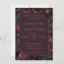 Motif de mariage burgundy, élégante romance
