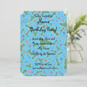 Invitation motif de mini-golf bleu ciel (Debout devant)