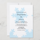 Invitation Motif de neige en hiver Blue Silver Cool Mariage (Devant)