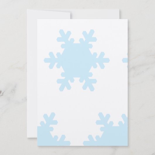 Invitation Motif de neige en hiver Blue Silver Cool Mariage (Dos)