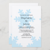 Invitation Motif de neige en hiver Blue Silver Cool Mariage (Devant / Derrière)