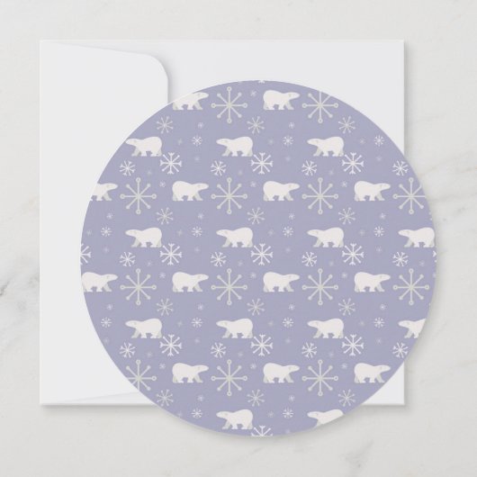 Invitation Motif de Noël avec ours polaires et flocons de nei (Dos)