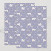 Invitation Motif de Noël avec ours polaires et flocons de nei (Devant / Derrière)