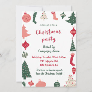 Invitation Motif de Noël de l'entreprise