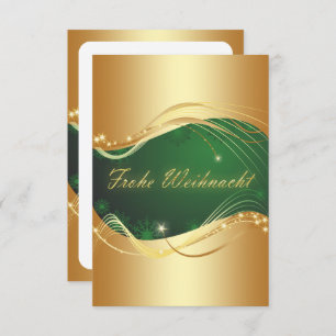 Invitation Motif de Noël d'or avec Arrière - plan vert