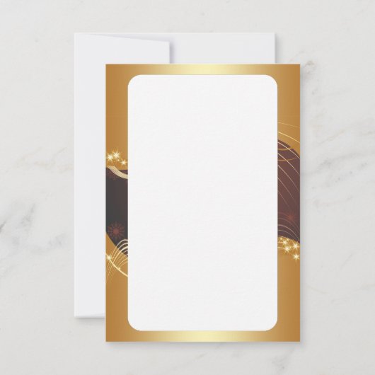 Invitation Motif de Noël doré avec arrière - plan rouge (Dos)