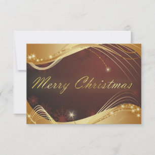 Invitation Motif de Noël doré avec arrière - plan rouge