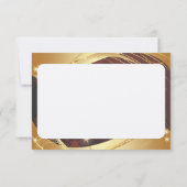 Invitation Motif de Noël doré sur fond rouge... (Dos)