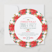 Invitation Motif de Noël Poinsettia (Devant)