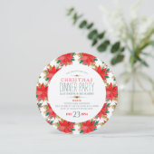 Invitation Motif de Noël Poinsettia (Debout devant)