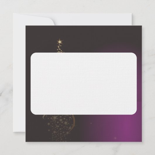 Invitation Motif de Noël pourpre avec de Noël dorarbre (Dos)
