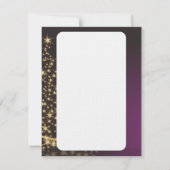 Invitation Motif de Noël pourpre avec de Noël dorarbre (Dos)