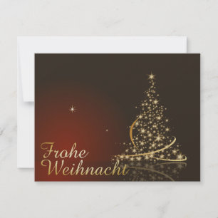 Invitation Motif de Noël rouge avec arbre de Noël doré
