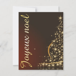 Invitation Motif de Noël rouge avec arbre de Noël doré