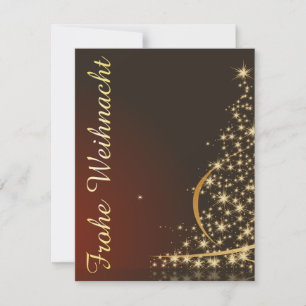 Invitation Motif de Noël rouge avec arbre de Noël doré