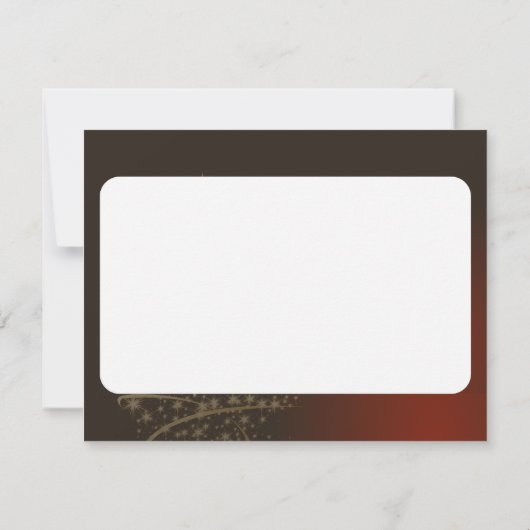 Invitation Motif de Noël rouge avec arbre de Noël doré (Dos)