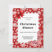 Invitation Motif de Noël rouge et blanc (Devant)