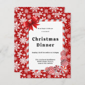 Invitation Motif de Noël rouge et blanc (Devant / Derrière)