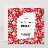 Invitation Motif de Noël rouge et blanc (Devant)