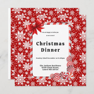 Invitation Motif de Noël rouge et blanc