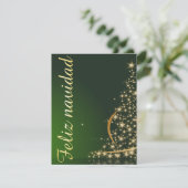 Invitation Motif de Noël vert avec arbre de Noël. (Debout devant)