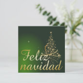 Invitation Motif de Noël vert avec arbre de Noël. (Debout devant)