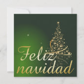 Invitation Motif de Noël vert avec arbre de Noël. (Devant)