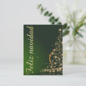Invitation Motif de Noël vert avec arbre de Noël. (Debout devant)