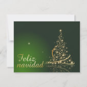 Invitation Motif de Noël vert avec arbre de Noël. (Devant)